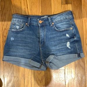 Never worn dark wash denim shorts